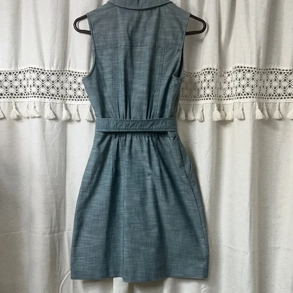 Tahari ASL Sleeveless Teal Belted Shirt Dress - Picture 4 of 5